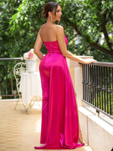 LOVE&LEMONADE Split Thigh Draped Tube Prom Dress